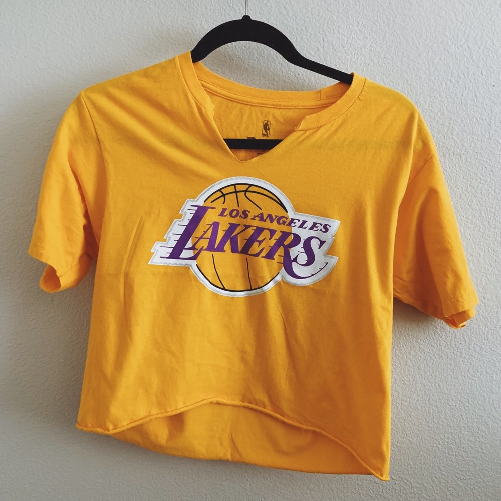 Cropped Vneck Lakers Tee
